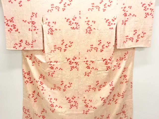 JAPANESE KIMONO / ANTIQUE JUBAN / SILK / MON KINSHA / UME & BAMBOO GRASS